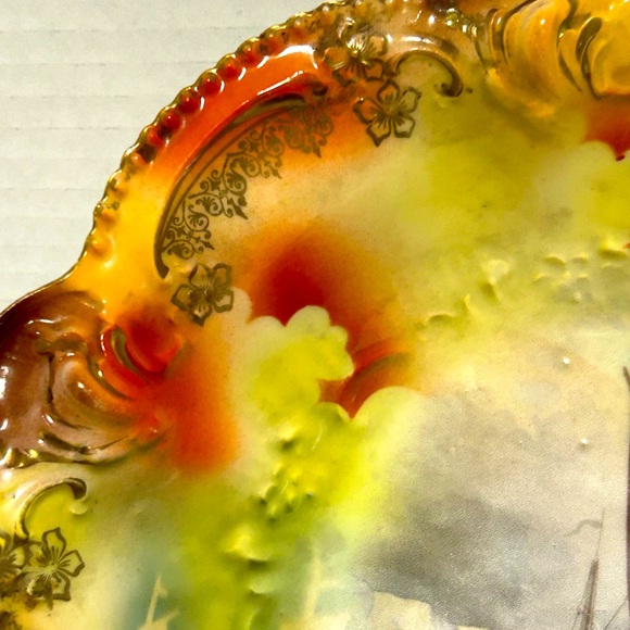 RARE Antique R S PRUSSIA Masted Schooner Bowl - Picture 5 of 8